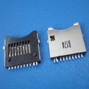 China micro pcb SD push sim card connector 8pin smt，mini sd card socket，smc card，TF Card connector supplier