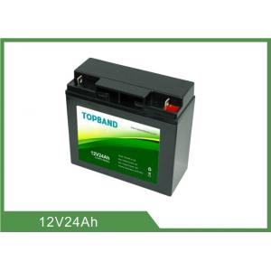 Black Color UPS Rechargeable Batteries 12V 24Ah 2 Years Warranty ISO9001