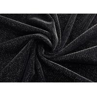 China 260GSM 94% Polyester Micro Velvet Fabric for Women's Wear Silver Lurex Black on sale