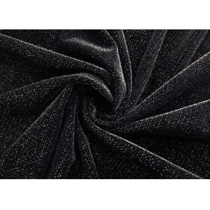 260GSM 94% Polyester Micro Velvet Fabric for Women's Wear Silver Lurex Black