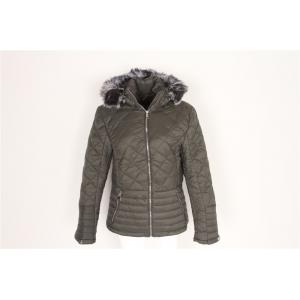 Casual Women's Padded Coats And Jackets Clothing With Fur Hood Metal Zipper