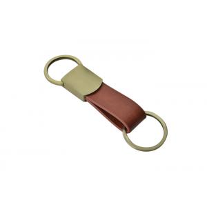 China Pantone Leather Key Ring Holder Color Tape 10mm Brass Plating Personalised supplier