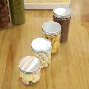 China Storage and Organization Solution Plastic Container Jars with Aluminum Lid wholesale
