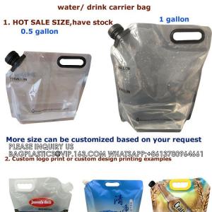1 Gallon 1/2 Gallon 3 Liter 5 Liter Plastic Stand Up Water Beverage Drink Liquid Spout Pouch Packaging Bag