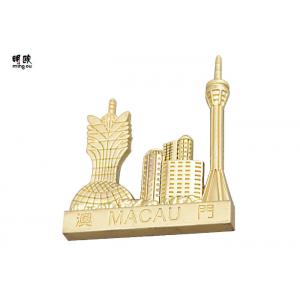 Macau Style Gold Color Custom Fridge Magnets Souvenir Collection