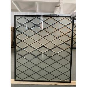 25.4MM Acid etched Beveled Decorative Leaded Glass Contemporary For Exterior Doors