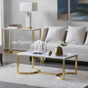 China High quality hotel Madison Park Antonio Marble Table Stainless Steel Coffee Side End Table supplier