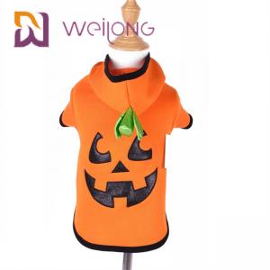 China Autumn Embroidery Face Halloween Pumpkin Dog Hoodie Cat Dog Clothes supplier