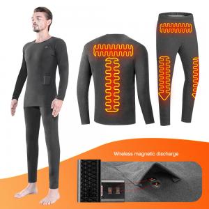 China Winter Electric Heated Underwear Set Fleece Thermal Tops Pants Ski Heating Body Suit supplier