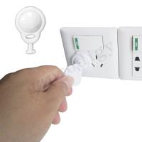 China White Baby Safety Plug Protector 2 Pins Socket Covers With Key on sale