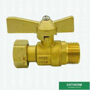 China Elbow Handle Single Union Ball Valve  Male And Female Brass With Male Threaded Connector supplier