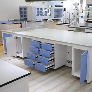 Metal Laboratory Wall Bench Chemical Resistant Lab Tables With Phenolic Resin 800mm