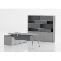 China Dark Grey L Shape Executive Table Modern Office Furniture With E0 Grade Melamine on sale