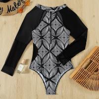 China Ladies One Piece Swimsuit long sleeve Bikini  Metal Chain Swimsuit Beach Halter Swimsuit  UPF protection snack picture on sale