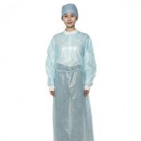 China Customized Green Disposable Plastic Gowns 35gsm Disposable Barrier Gowns on sale