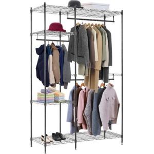 China Folding Commercial Wire Shelving , Coat And Clothes Hanger Storage Rack Customized wholesale