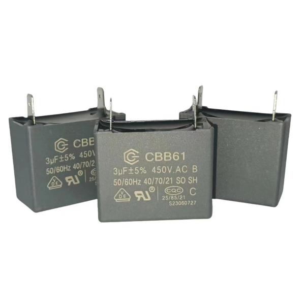 Cbb61 450V 3.0UF Run Capacitor Air Conditioner Fan Two Quick Connect Terminal B-Class