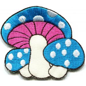 China Kids Embroidered Custom Iron On Patches Applique Mushroom Butterfly supplier
