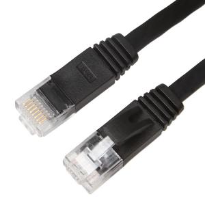 China Weatherproof Stable Flat Internet Network Cable , Computer Black Cat 6 Patch Cable supplier