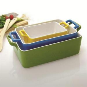 Microwave Safe Stoneware Ceramic Bakeware Sets Eco Friendly With Handle