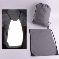 China Holographic Hi Vis Reflective Backpack Cycling Light Recycled Polyester Cotton Plain Sport Shopping Drawstring on sale