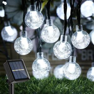 Outdoor Solar String Lights 45.5Ft 60 LED Solar Powered String Lights Crystal Ball Lights Solar Fairy Patio lights