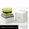 China Green Color Luxury Soy Wax Candles With Ribbon And White Color Rigid Gift Box wholesale