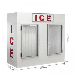 R404a Outdoor Ice Merchandiser Display Air Cooling Ice Cream Merchandiser