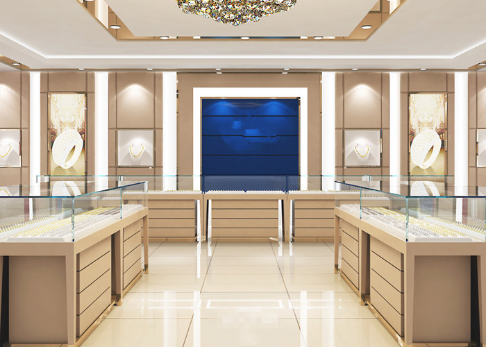 High End Store Jewelry Display Cases Wood Gold Shop Jewelry