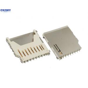 China Gold Plated Micro Sd Card Holder , Full Copper Long Sd Memory Card Connector supplier