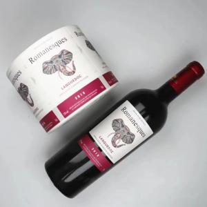 La feuille d'or d'autocollants de label de vin rouge a gravé papier pour étiquettes en refief d'aluminium personnalisée