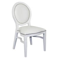China French style white finish oak wood antique stackable wedding louis dining chair on sale