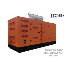 Soundproof 440kW Standby Yuchai Genset Powered By Diesel Engine For Building Power
