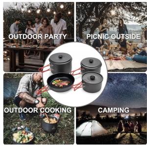 Aluminum 3-4 Person Camping Cooking Set Outdoor For Hiking Party