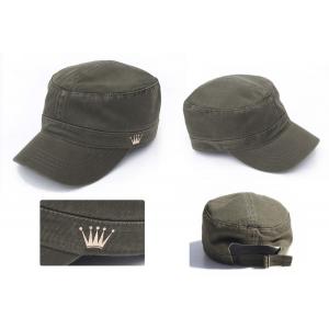 China Military Patrol Vintage Flat Top Army Cap Embroidered Falt Logo Available supplier