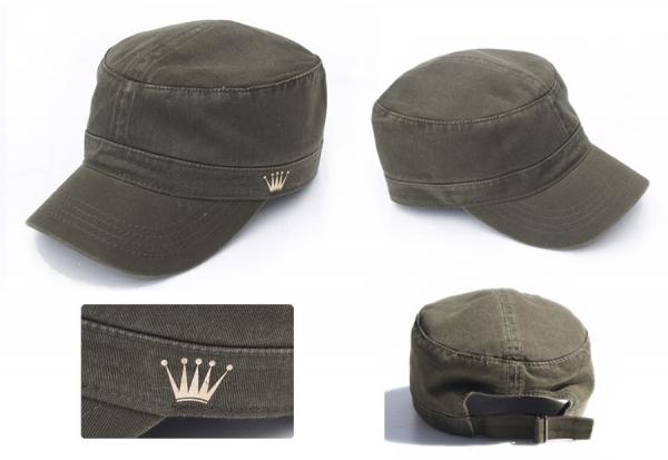 Military Patrol Vintage Flat Top Army Cap Embroidered Falt Logo Available