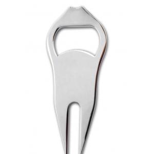 Metal magnetic golf divot tool golf pitch fork with bottle opener