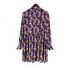 China Contrast Stitching Printed Colors Silk Midi Dress tencel lyocell clothing wholesale