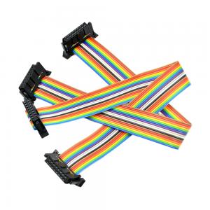Customized IDC 16 Pin Flat Ribbon Cable With Wire Gauge AWG28# 2.54mm Pitch Connectors