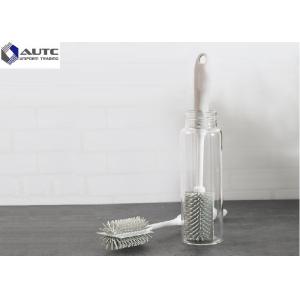 Plastic Bottle Housekeeping Brushes TPR Cup For Glass Cleaning White Gray
