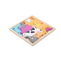 China Educational 3D Wooden Custom Printed Puzzles Creative Animal Theme on sale
