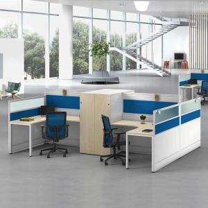 China 2 4 6 Person Modern Cubicle Workstation Metal Frame With Wardrobe supplier