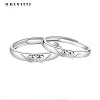 China 925 Silver Gold-Plated Couple Rings Engagement Wedding Anniversary Silver Rings on sale