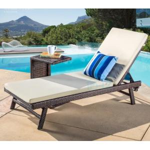 PE Rattan Leisure Chaise Lounge chairs  Aluminium Outdoor Garden wicker patio beach chair