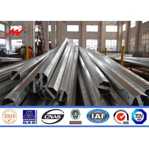 China Conical Galvanized Steel Power Line Pole AWS D1.1 For 220Km/H Wind Pressure wholesale