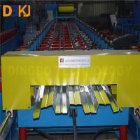 China 22KW Deck Floor Roll Forming Machine Steel Material With 10 Tons Hydraulic Decoiler on sale