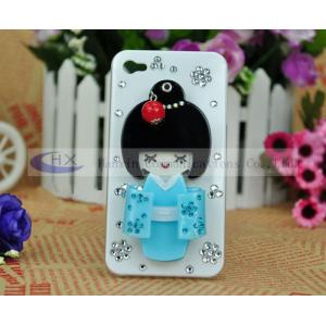 China Rhinestone Bling Kimono Girl Cellphone iPhone 4 Diamond Covers Case supplier