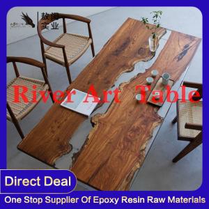 No Yellowing Art Jewelry Clear Epoxy Resin Table Cast Wood Surface
