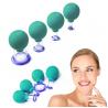 China Face Lift Vacuum suction Massage Hijama Cups Rubber facial cupping black with silicone bulb wholesale