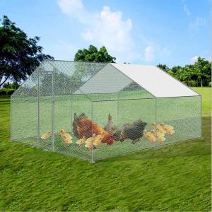 Large Walk in Chicken Run Coop Backyard Hen House Outdoor Farm Ranch Poultry Chicken Cage with Cover 4x3x2m